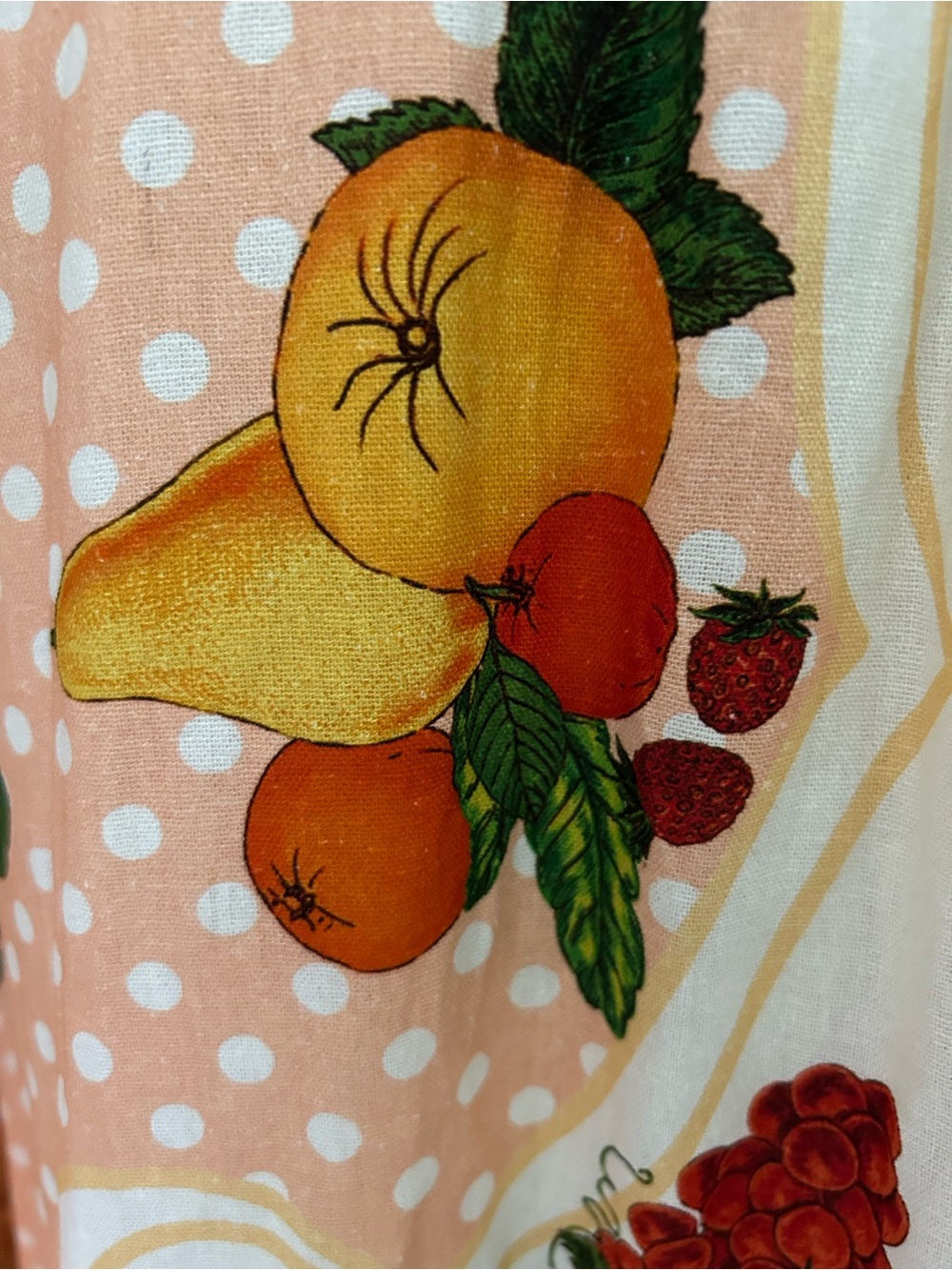 Caroline Constas Peach, Green and Yellow Polka dot Fruit-Print Maxi Dress - Picture 8 of 12